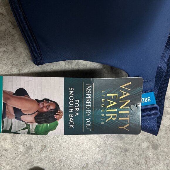 Vanity Fair underwire t-shirt bra smooth back 38DDD blue underwire NWT NEW - Picture 3 of 3